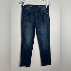 Buffalo David Bitton Evan-x women’s Size 14 blue flat front slim stretch